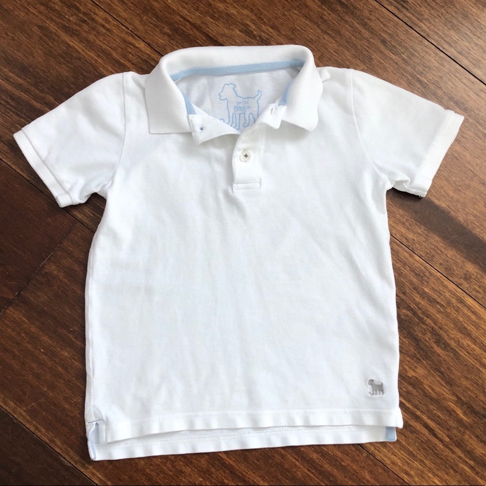 Mini Boden White Polo Boys 5-6